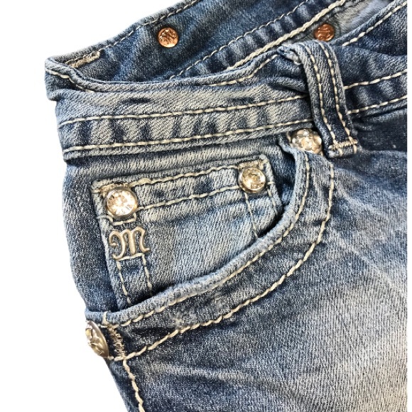 MISS ME blue distressed capri jeans - Picture 3 of 8